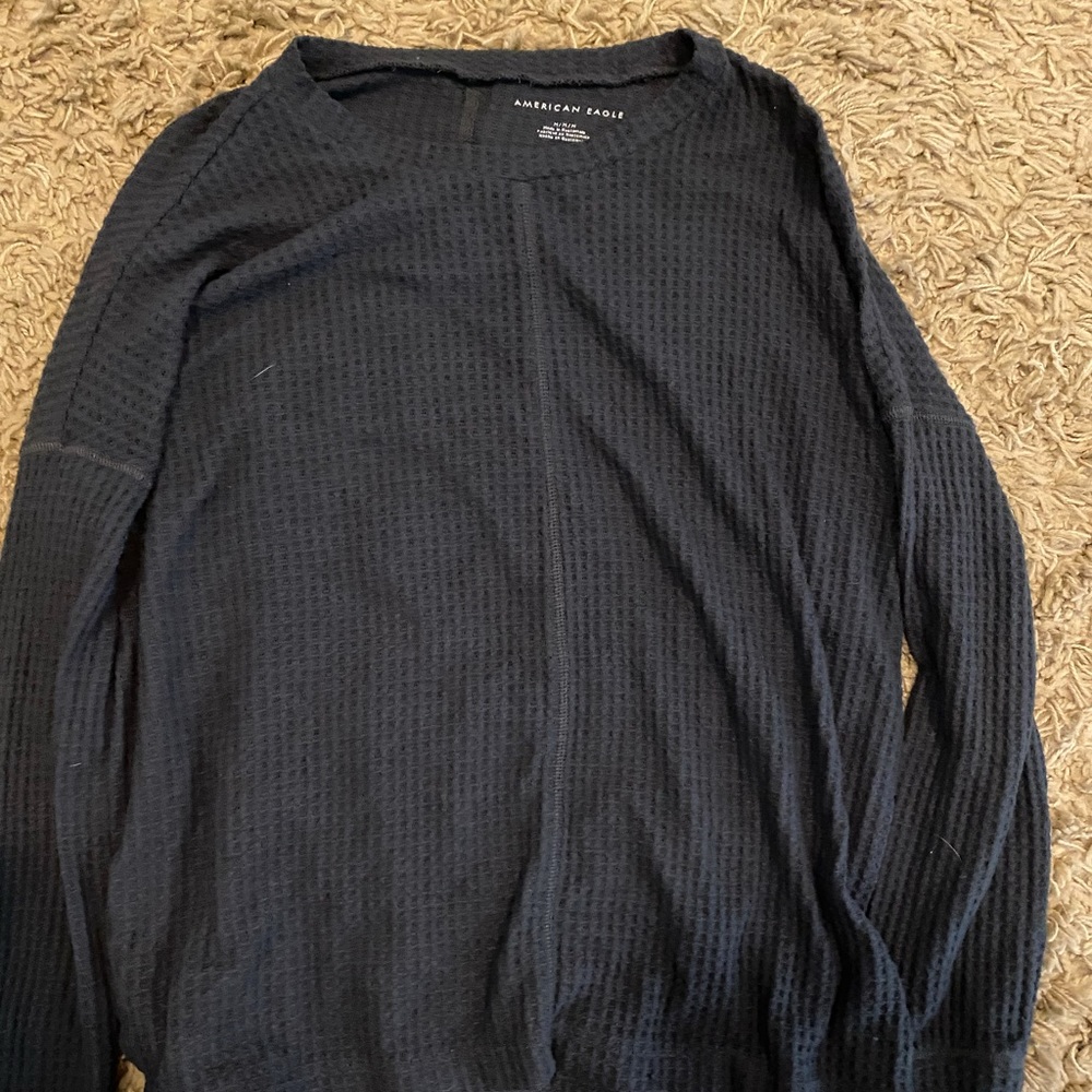 American Eagle Waffle Knit Grey Long sleeve